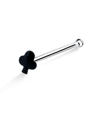 Enameled Silver Club Shaped Bone Nose Stud NSKD-356CL